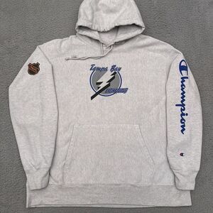 Champion Reverse Weave Tampa Bay Lightning Hoodie Men's‎ 2XL Gray NHL Hockey